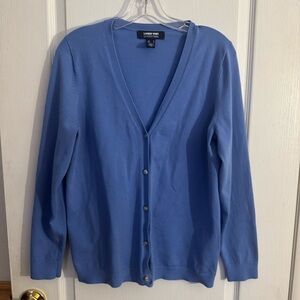 Lands' End Sky Blue V-Neck Cardigan